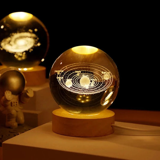 Lampe boule de cristal 3D