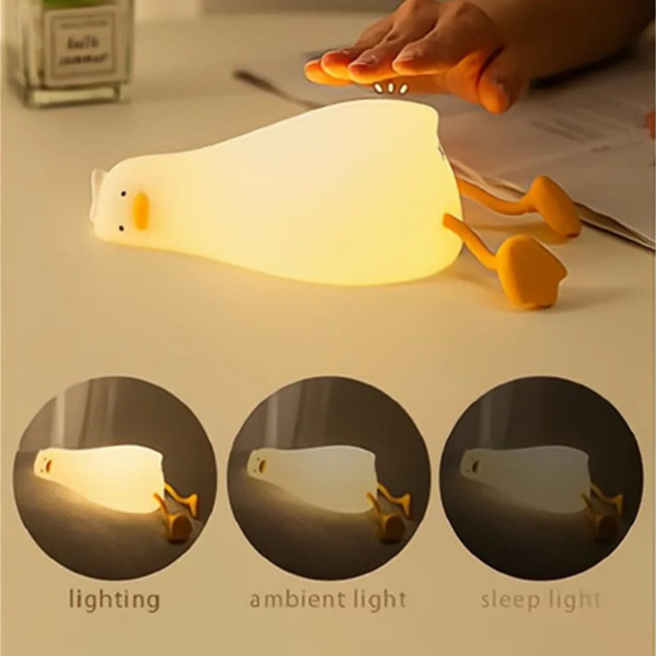 Lampe LED en Forme de Canard Rechargeable en Silicone